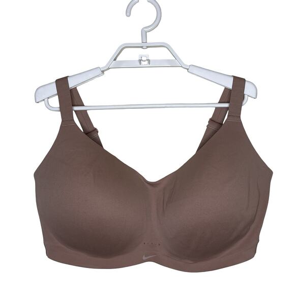 NIKE Beige Nude Lightly Padded Sports Bra Hook Back Closure Adjustable Strap XXL - Picture 1 of 6